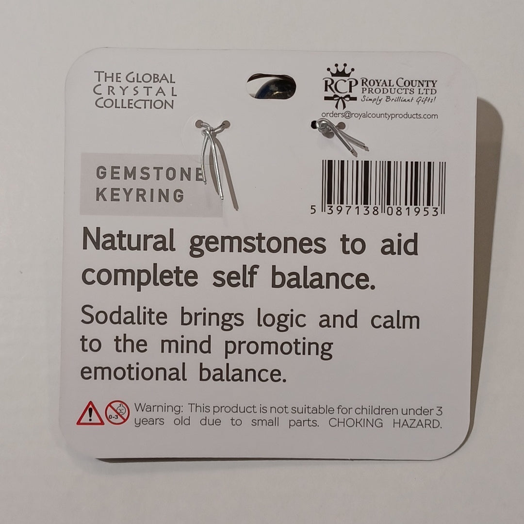 Gemstone Keyring - Safe Travel Sodalite