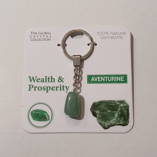 Gemstone Keyring - Wealth & Prosperity Aventurine