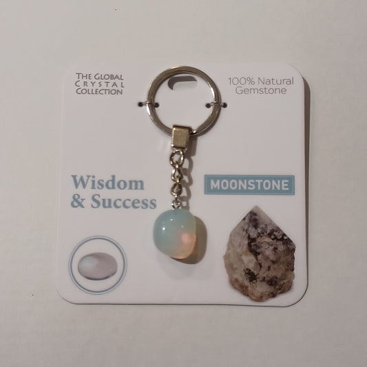 Gemstone Keyring - Wisdom & Success Moonstone