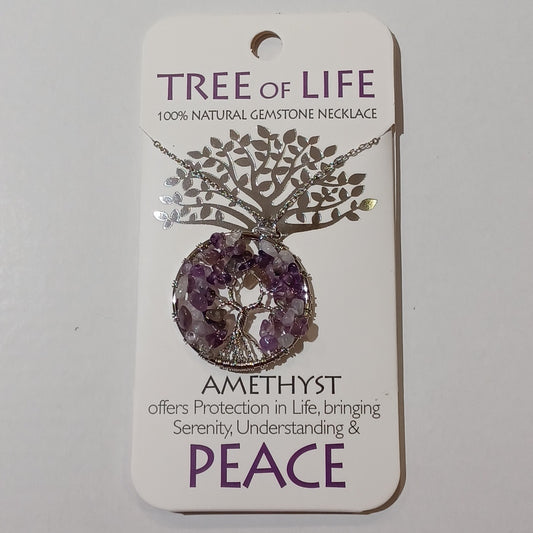 Tree of Life Gemstone Necklace - Peace Amethyst