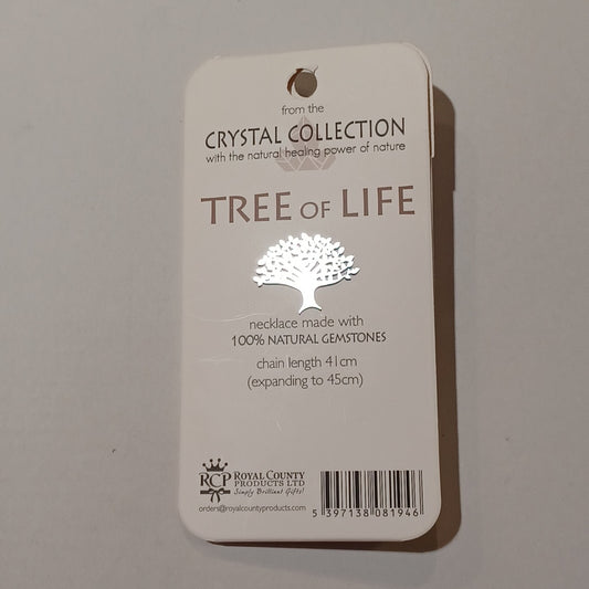 Tree of Life Gemstone Necklace - Good Health Clear Quartz