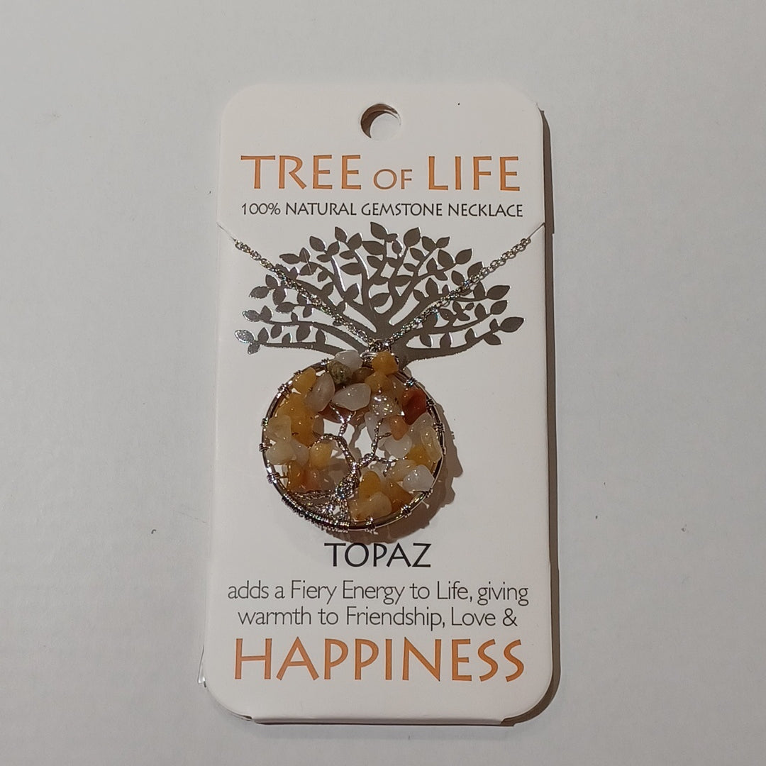 Tree of Life Gemstone Necklace - Happiness Topaz