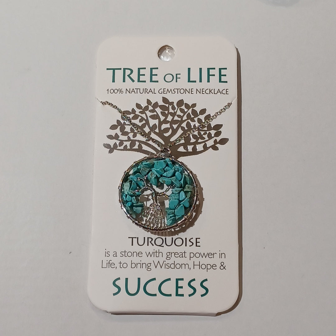 Tree of Life Gemstone Necklace - Success Turquoise