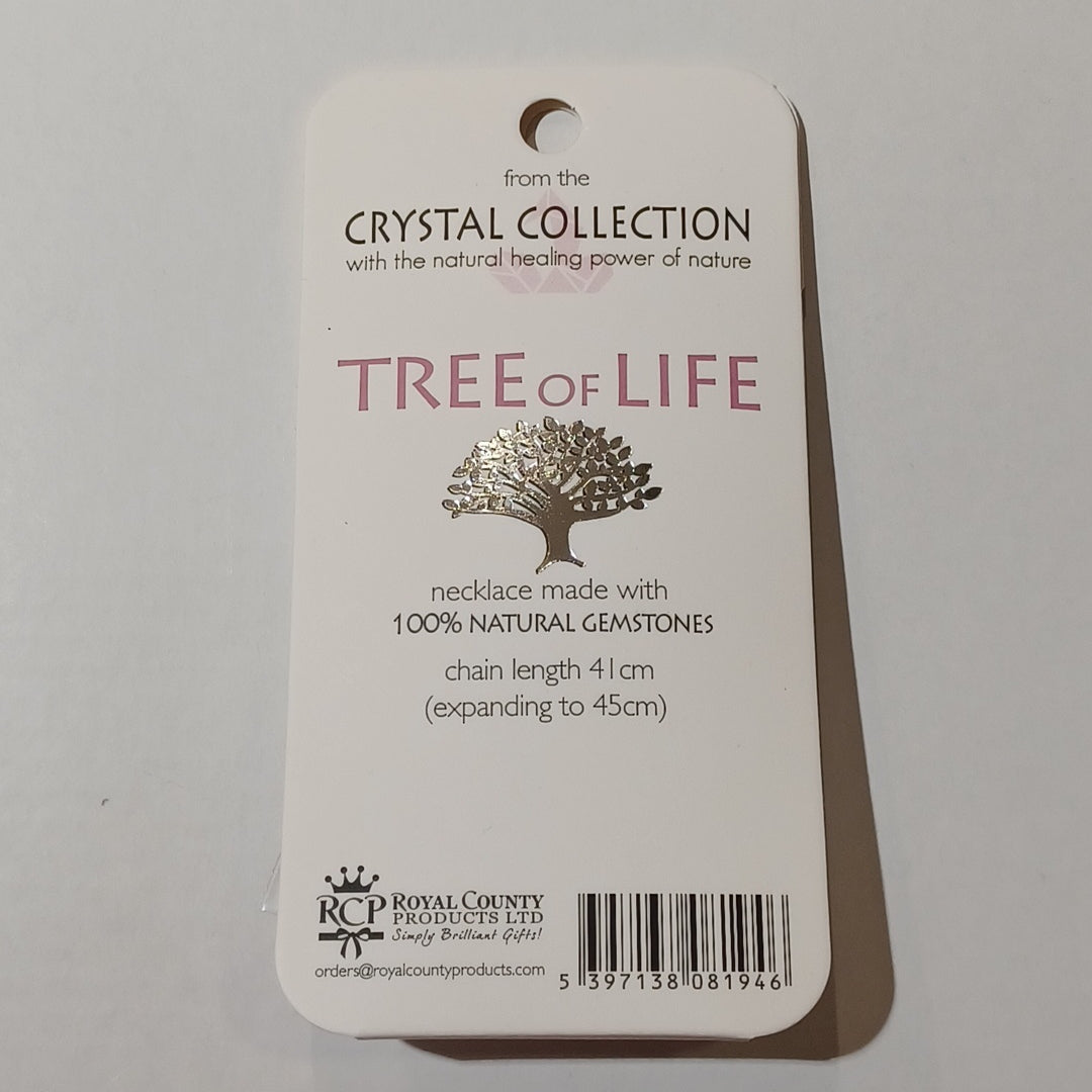 Tree of Life Gemstone Necklace - Love Rose Quartz