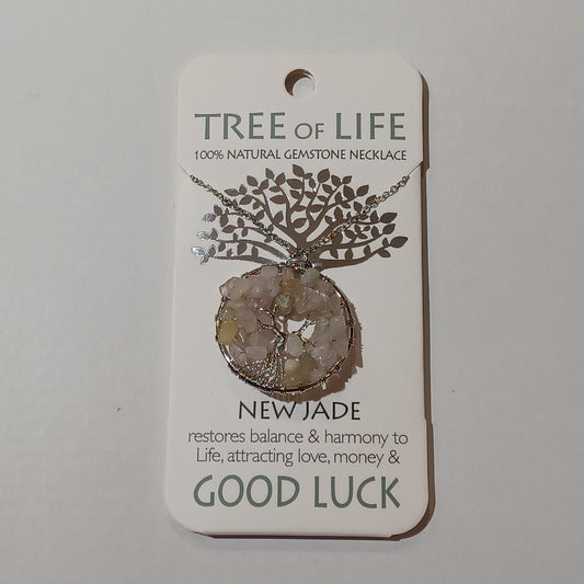 Tree of Life Gemstone Necklace - Good Luck New Jade