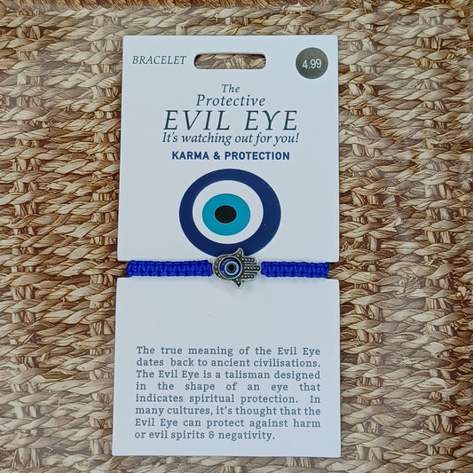 Evil Eye Hamsa Friendship Bracelet - Blue