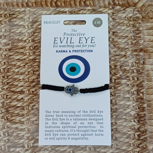 Evil Eye Hamsa Friendship Bracelet - Black