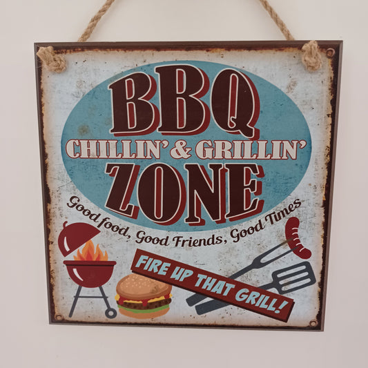 Vintage Plaque - BBQ Zone