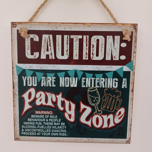Vintage Plaque - Party Zone
