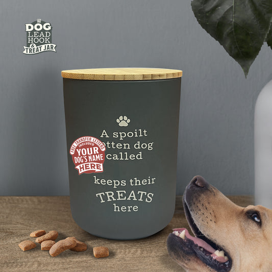 Dog Treat Jar - Blank Grey