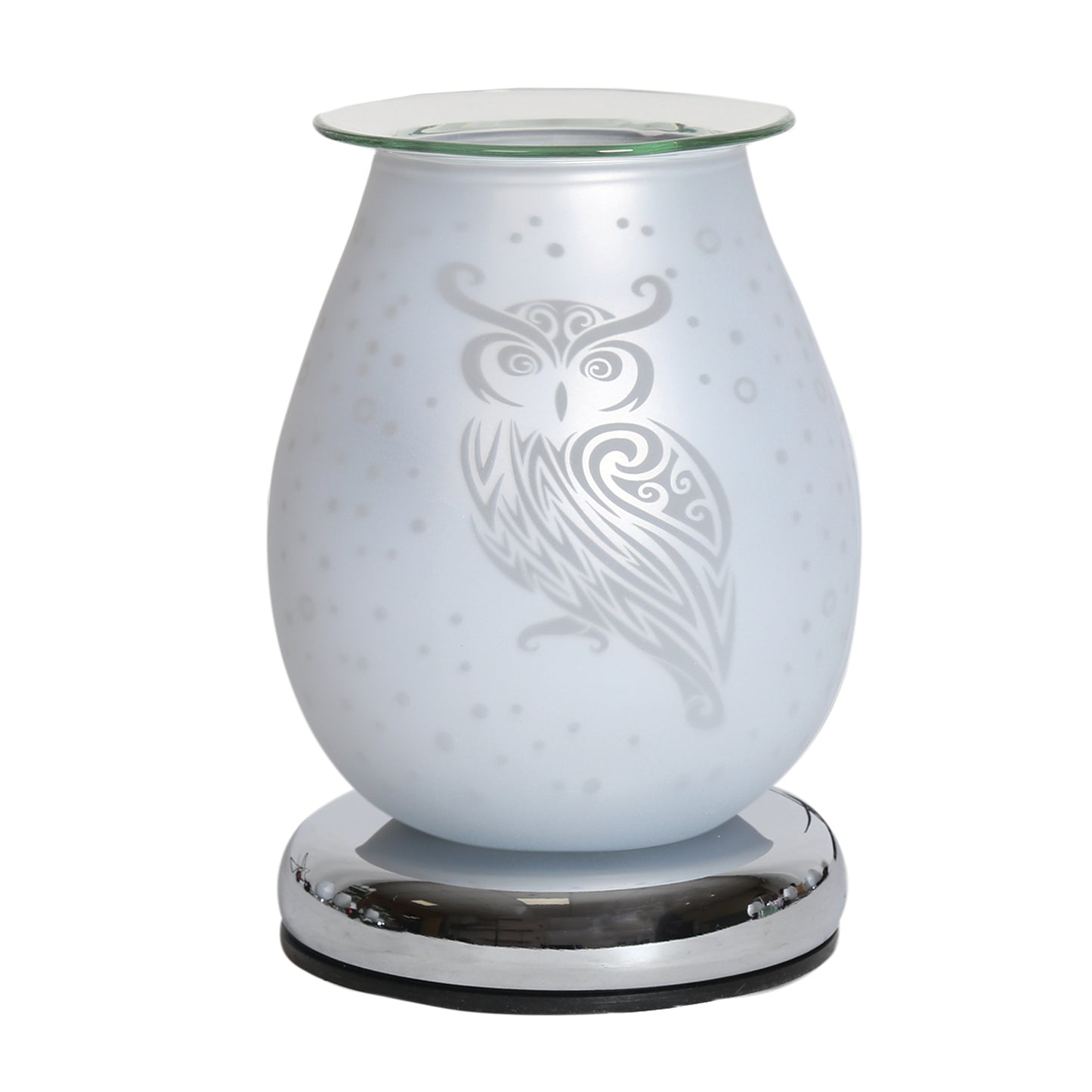 White Satin Electric Burner - Owl