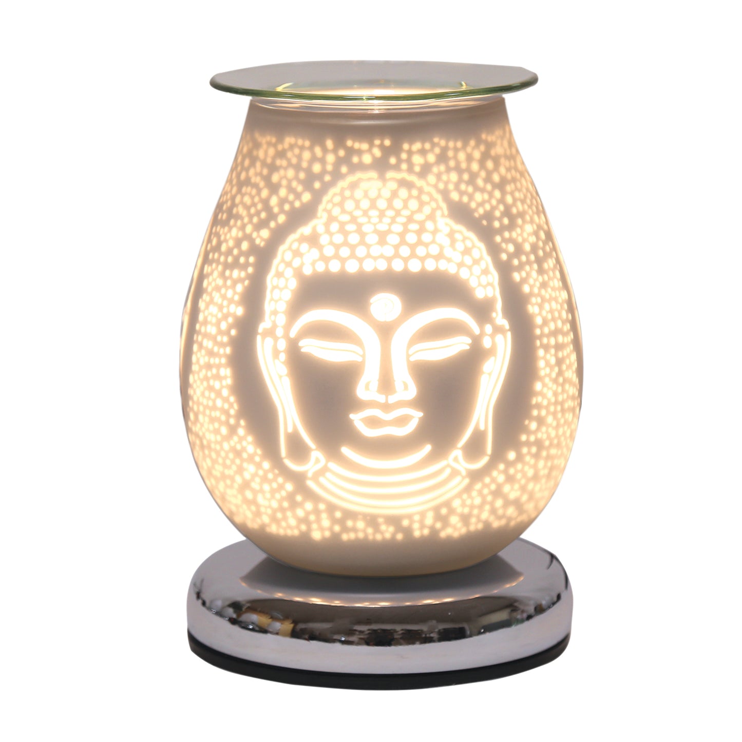 White Satin Electric Burner - Buddha